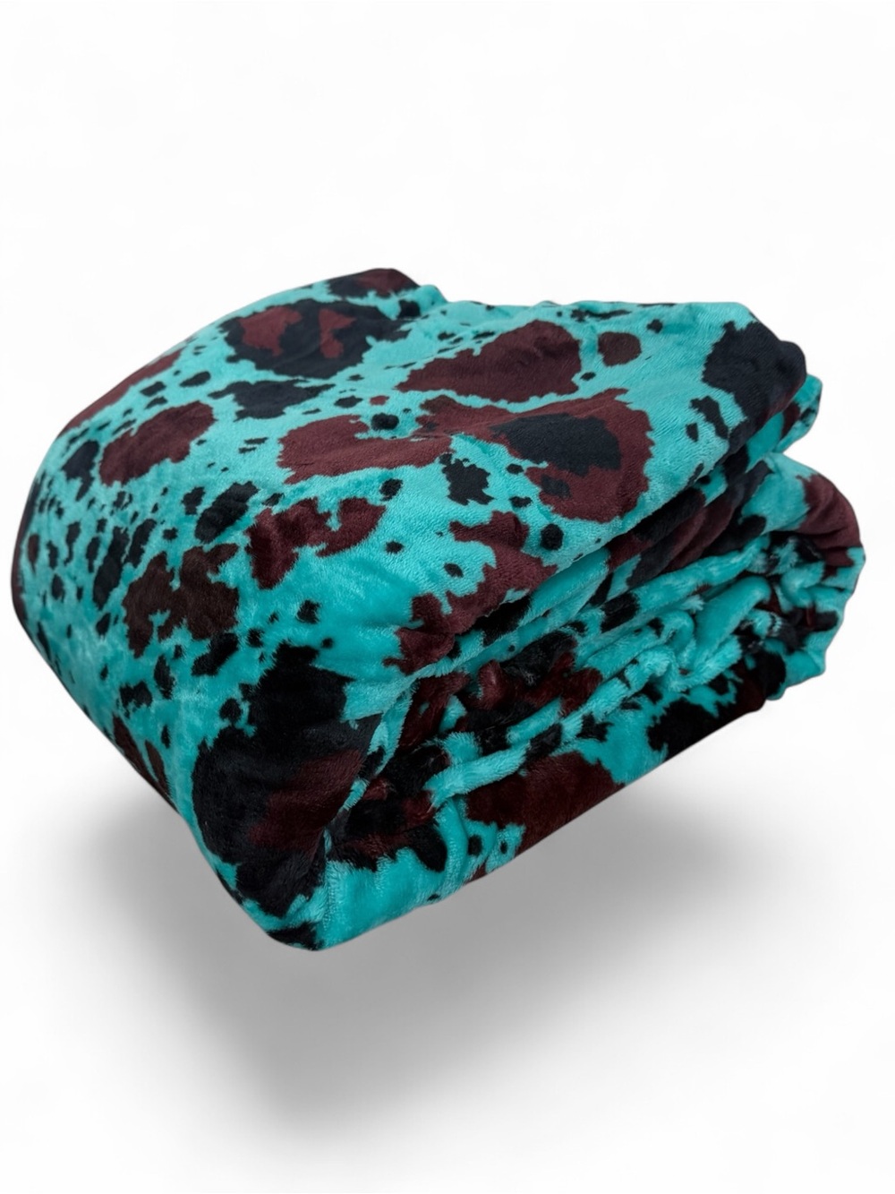 Plush Turquoise Animal-Print Throw Blanket